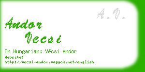 andor vecsi business card