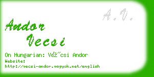 andor vecsi business card